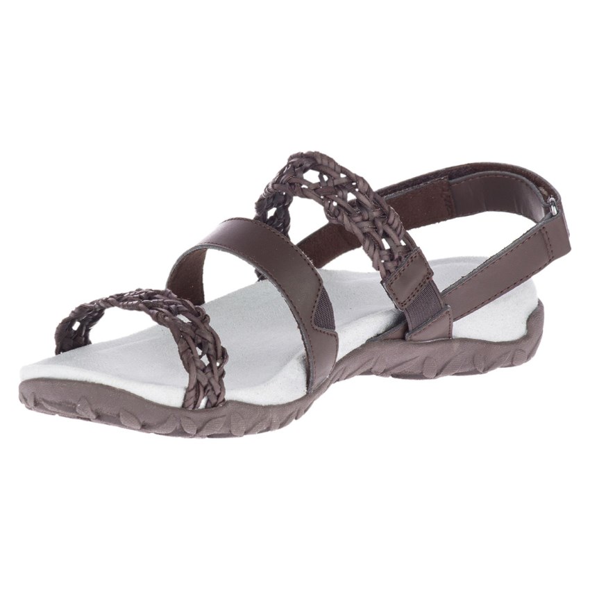 Sandales Merrell Terran Braid Slingback Chocolat Femme | P.V.RQKX